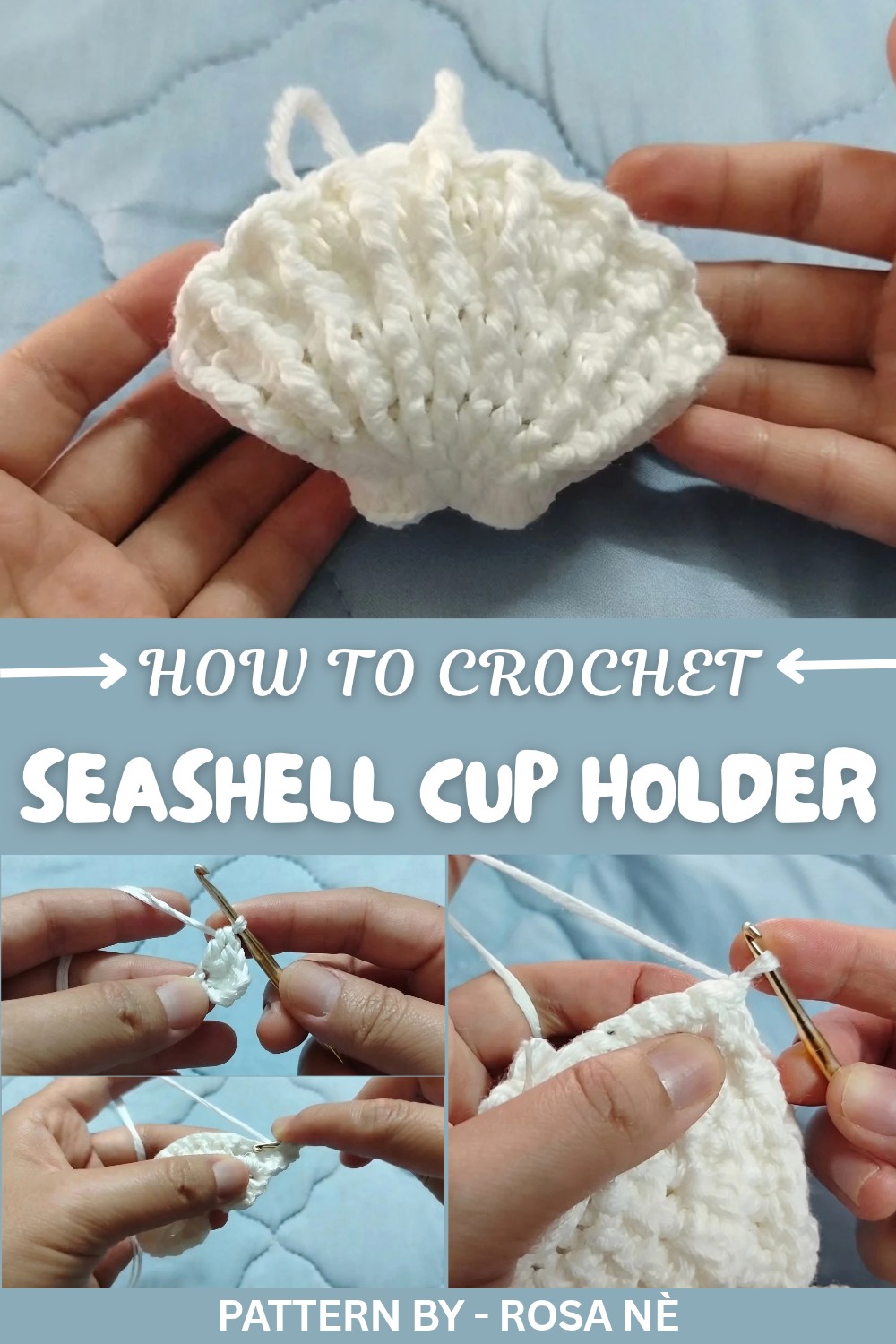 Crochet Seashell Cup Holder Pattern