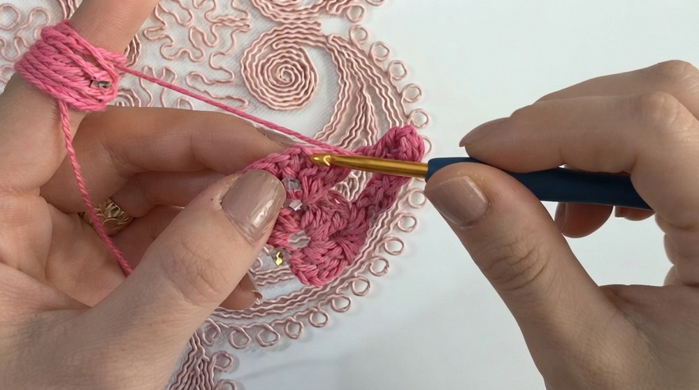 Crochet Sequined Bandana Pattern 2