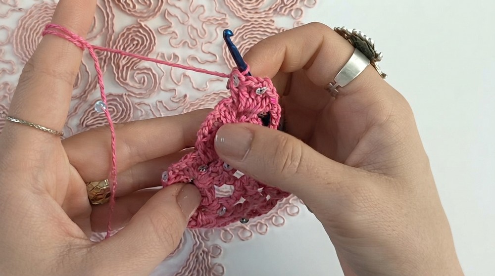 Crochet Sequined Bandana Pattern 3