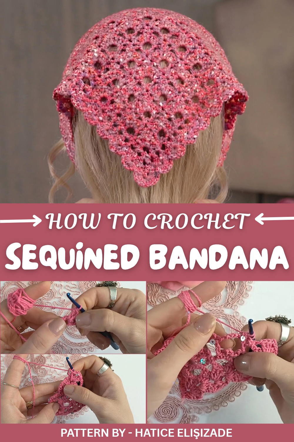 Crochet Sequined Bandana Pattern
