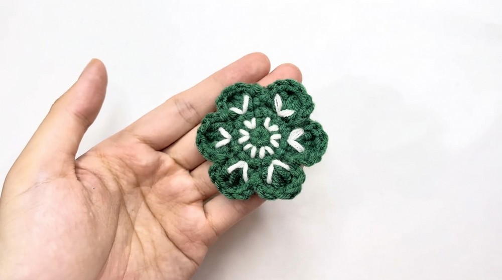 Crochet Snowflake Keychain Pattern 7