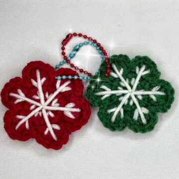 Crochet Snowflake Keychain Pattern 8