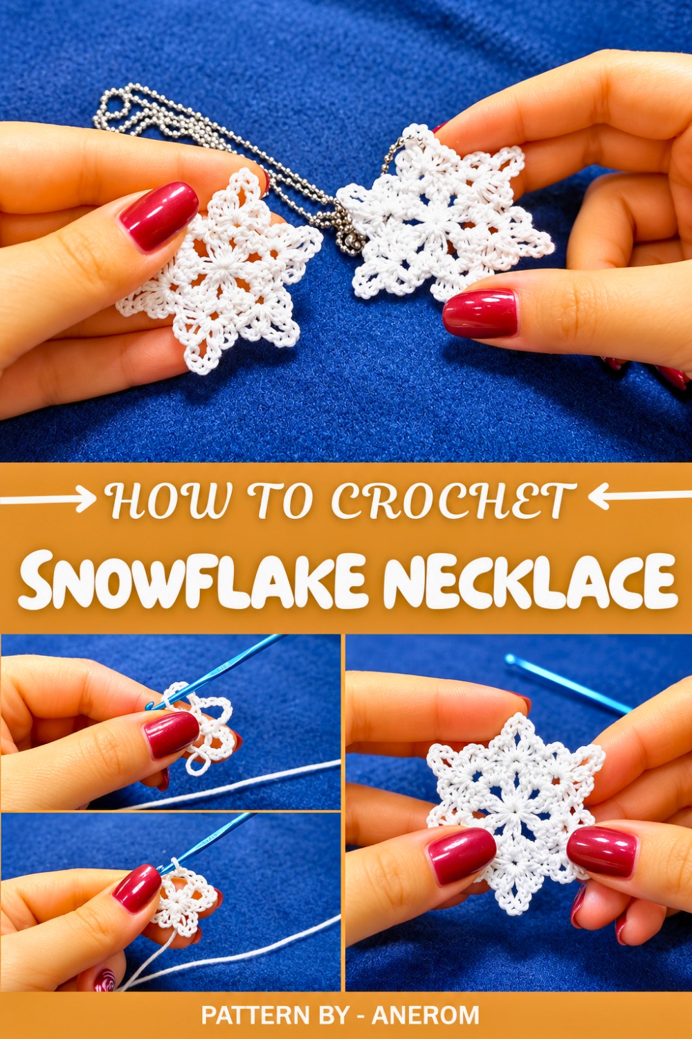 Crochet Snowflake Necklace Pattern