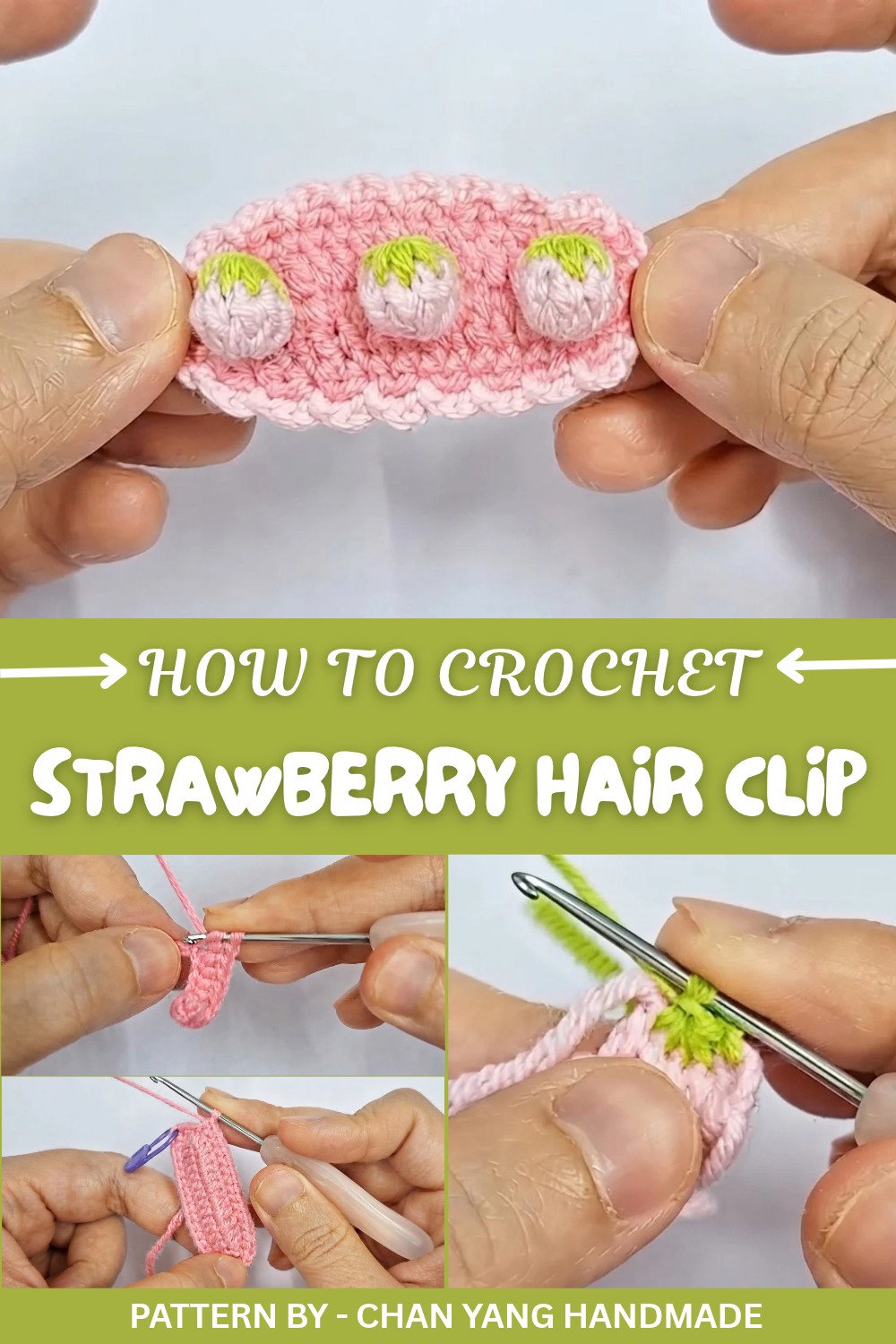 Crochet Strawberry Hair Clip Pattern
