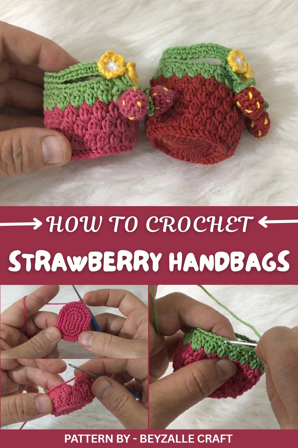 Crochet Strawberry Handbags Pattern