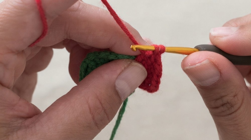Crochet Strawberry Keychain Pattern 3