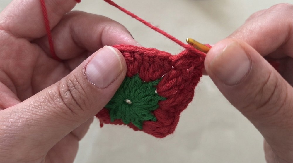 Crochet Strawberry Keychain Pattern 4