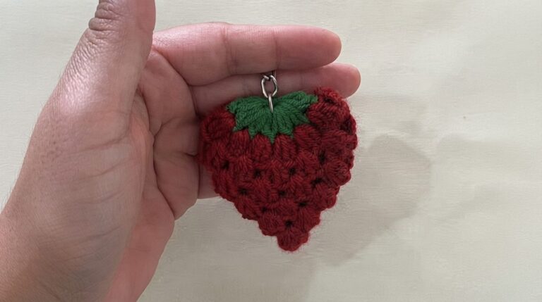 Crochet Strawberry Keychain Pattern 6