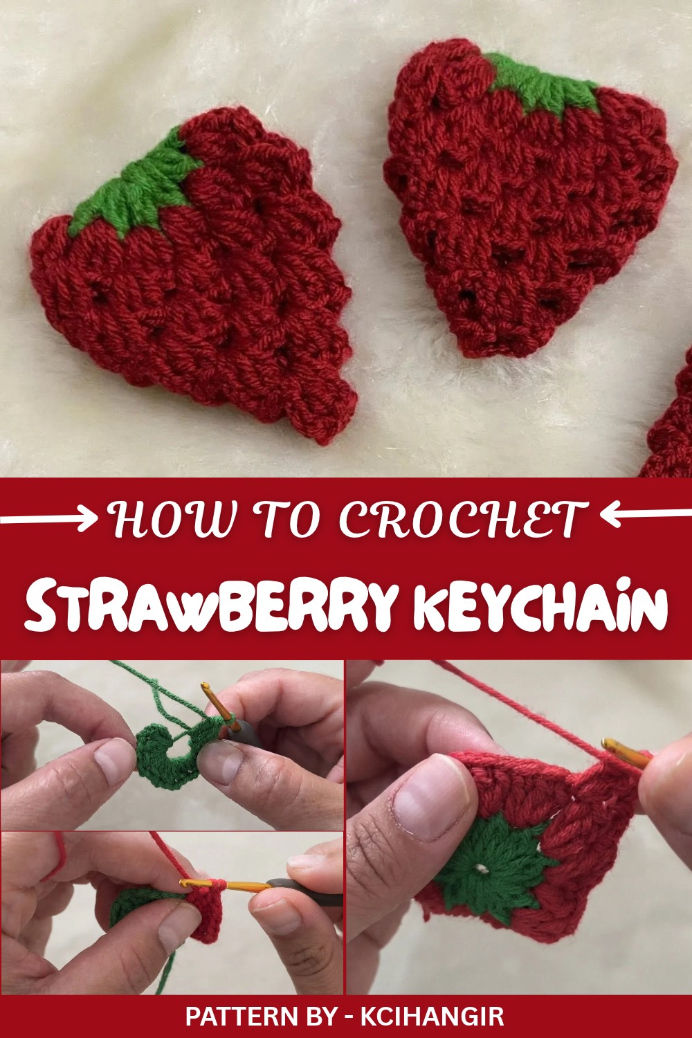 Crochet Strawberry Keychain Pattern