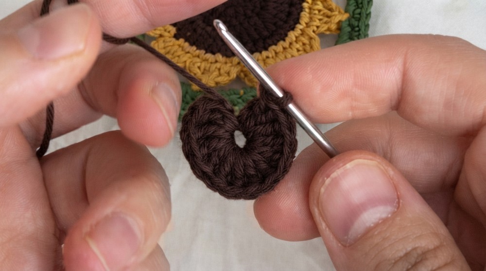 Crochet Sunflower Motif Pattern 1