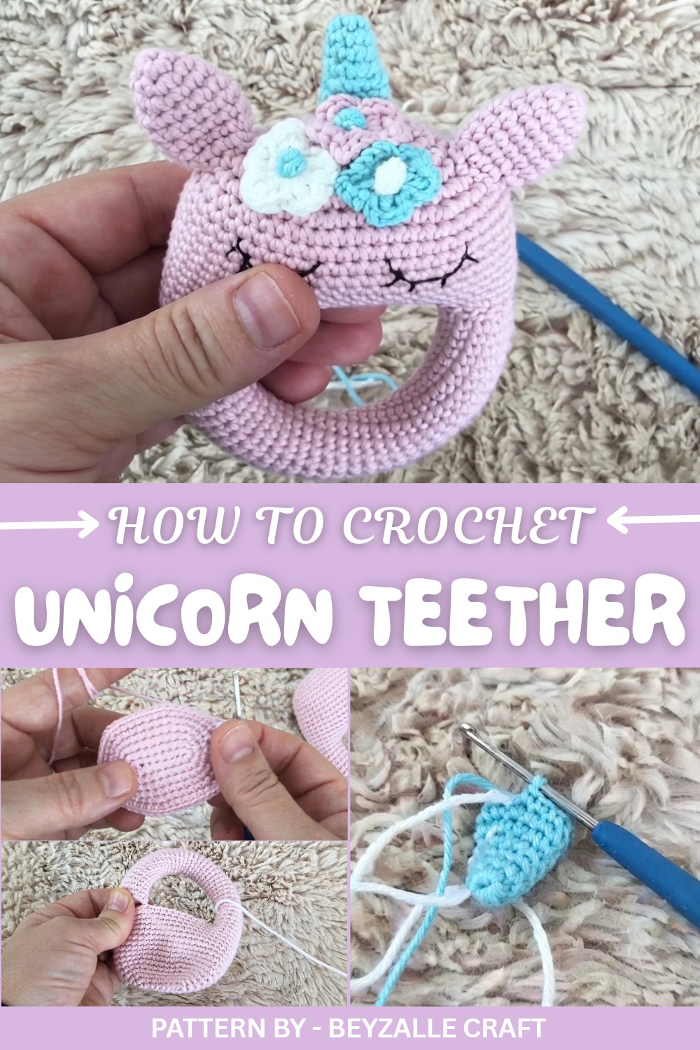 Crochet Unicorn Teether Pattern