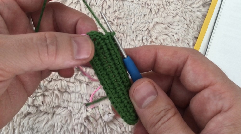 Crochet Watermelon Slice Keychain Pattern 3