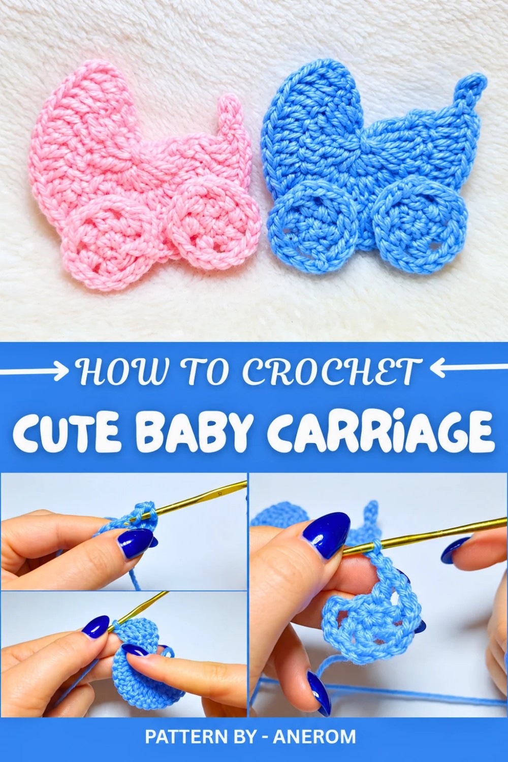 Cute Crochet Baby Carriage Pattern