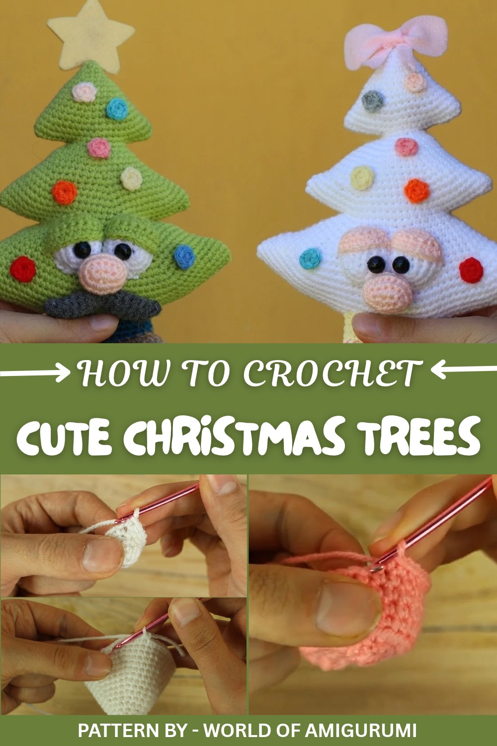 Cute Crochet Christmas Trees Pattern