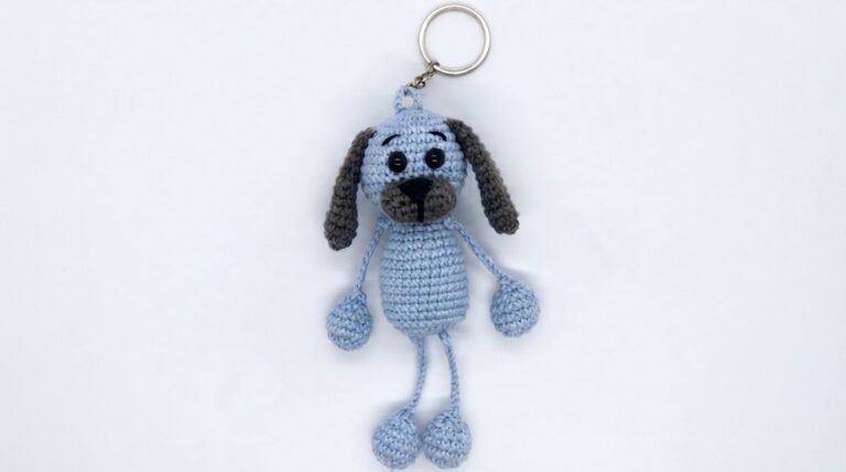 Cute Crochet Dog Keychain Pattern 6