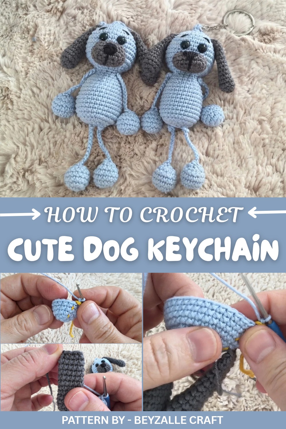 Cute Crochet Dog Keychain Pattern