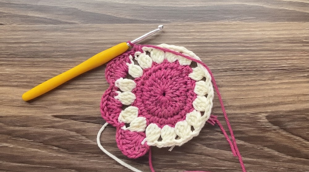 Cute Crochet Flower Coaster Pattern 5