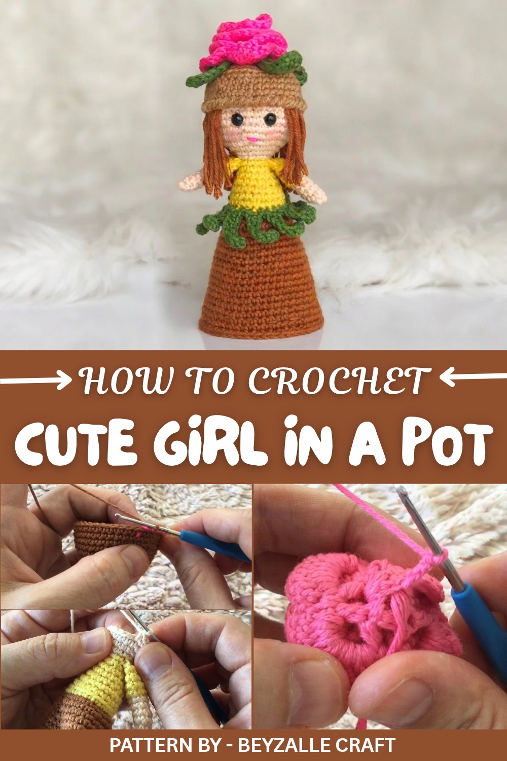 Cute Crochet Girl In A Pot Pattern