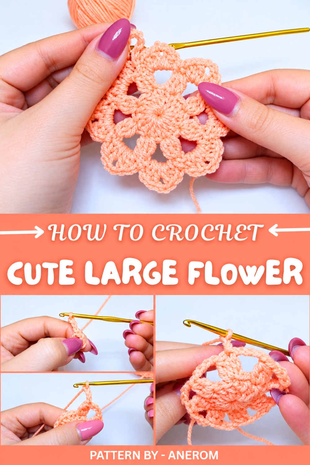 Cute Crochet Large Flower Pattern 7