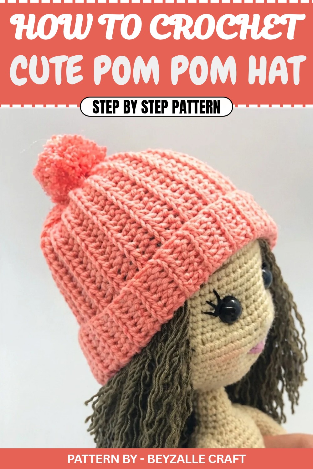 Cute Crochet Pom Pom Hat Pattern