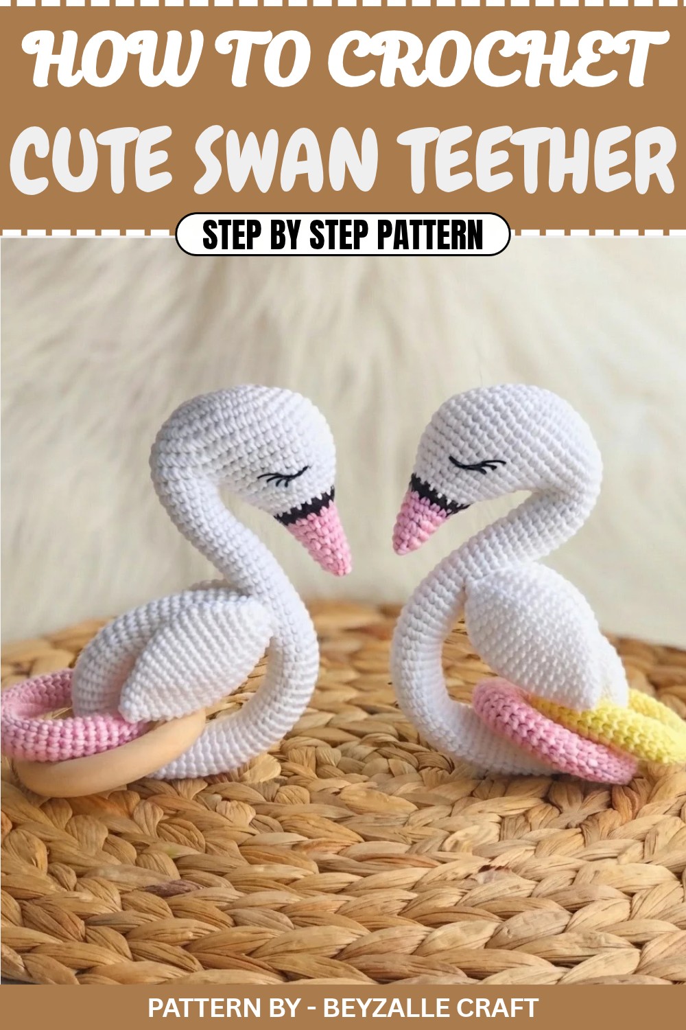 Cute Crochet Swan Teether Pattern