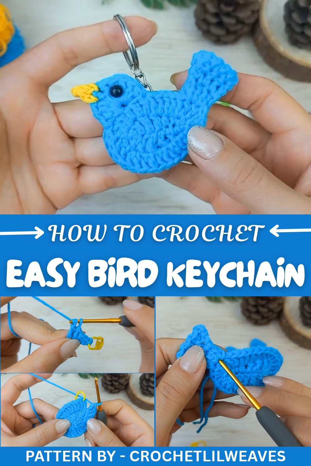 Easy Crochet Bird Keychain Pattern