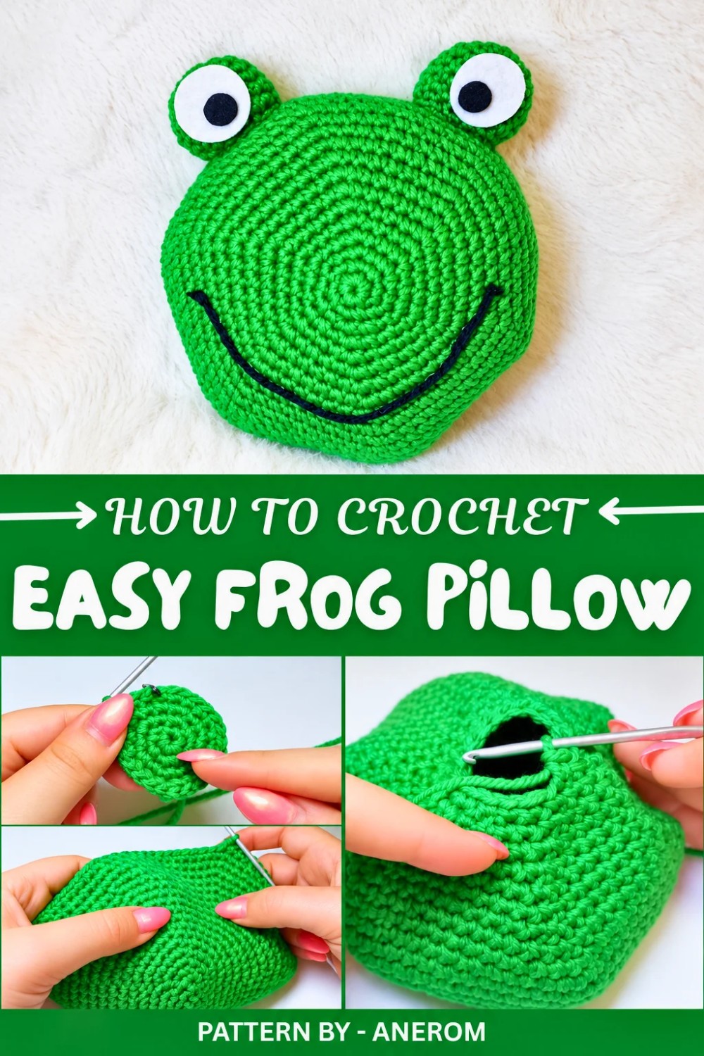 Easy Crochet Frog Pillow Pattern