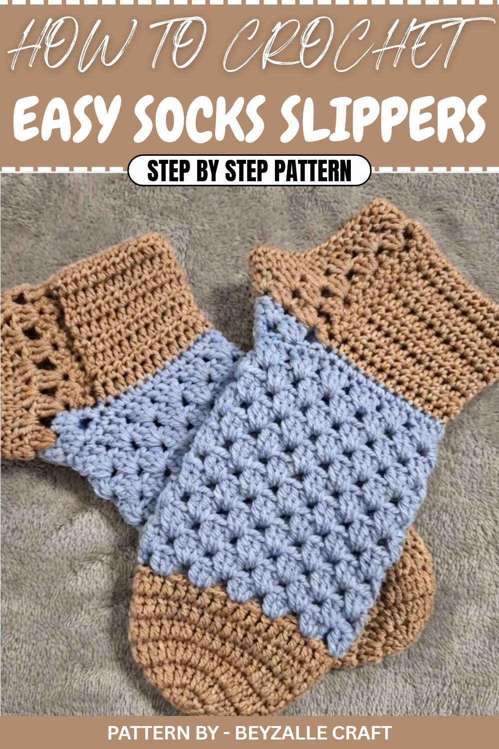 Easy Crochet Socks Slippers Pattern (1)