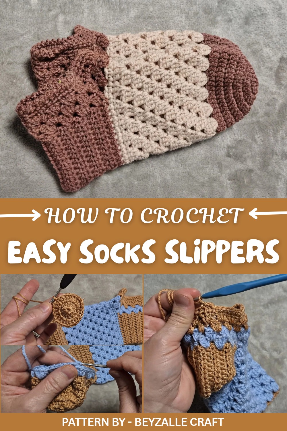 Easy Crochet Socks Slippers Pattern