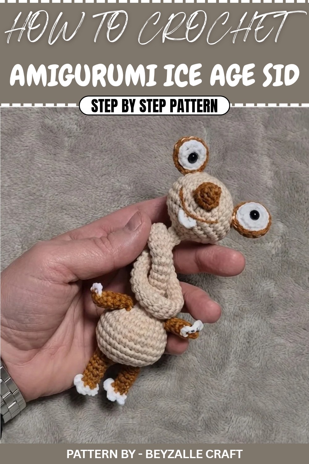Free Crochet Amigurumi Ice Age Sid Pattern