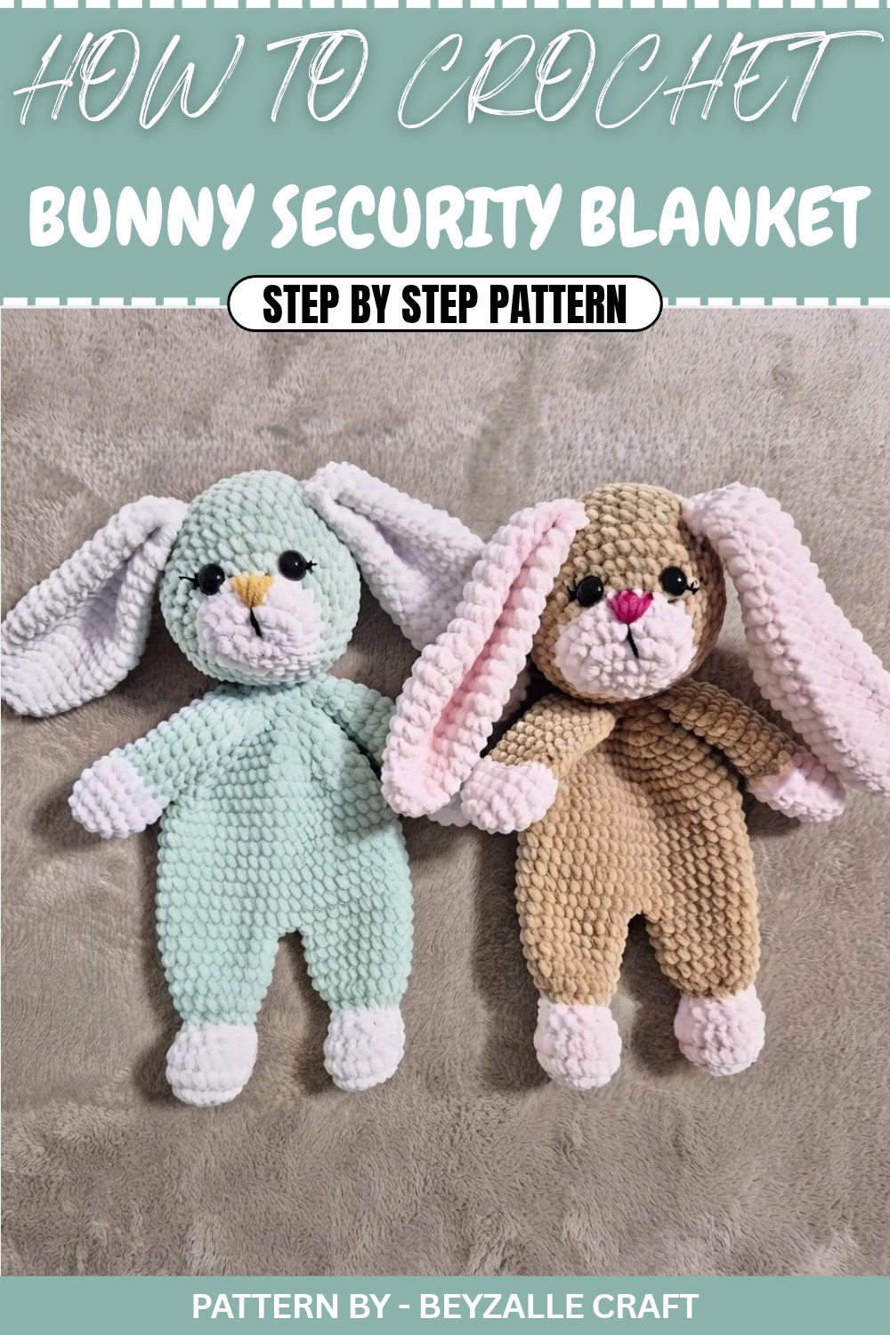 Free Crochet Bunny Security Blanket Pattern