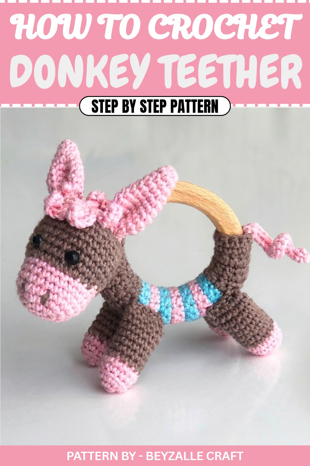 Free Crochet Donkey Teether Pattern