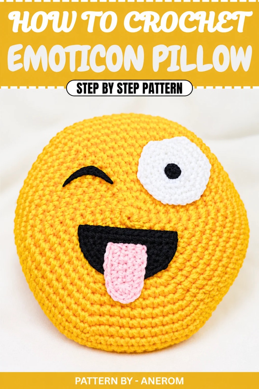 Free Crochet Emoticon Pillow Pattern