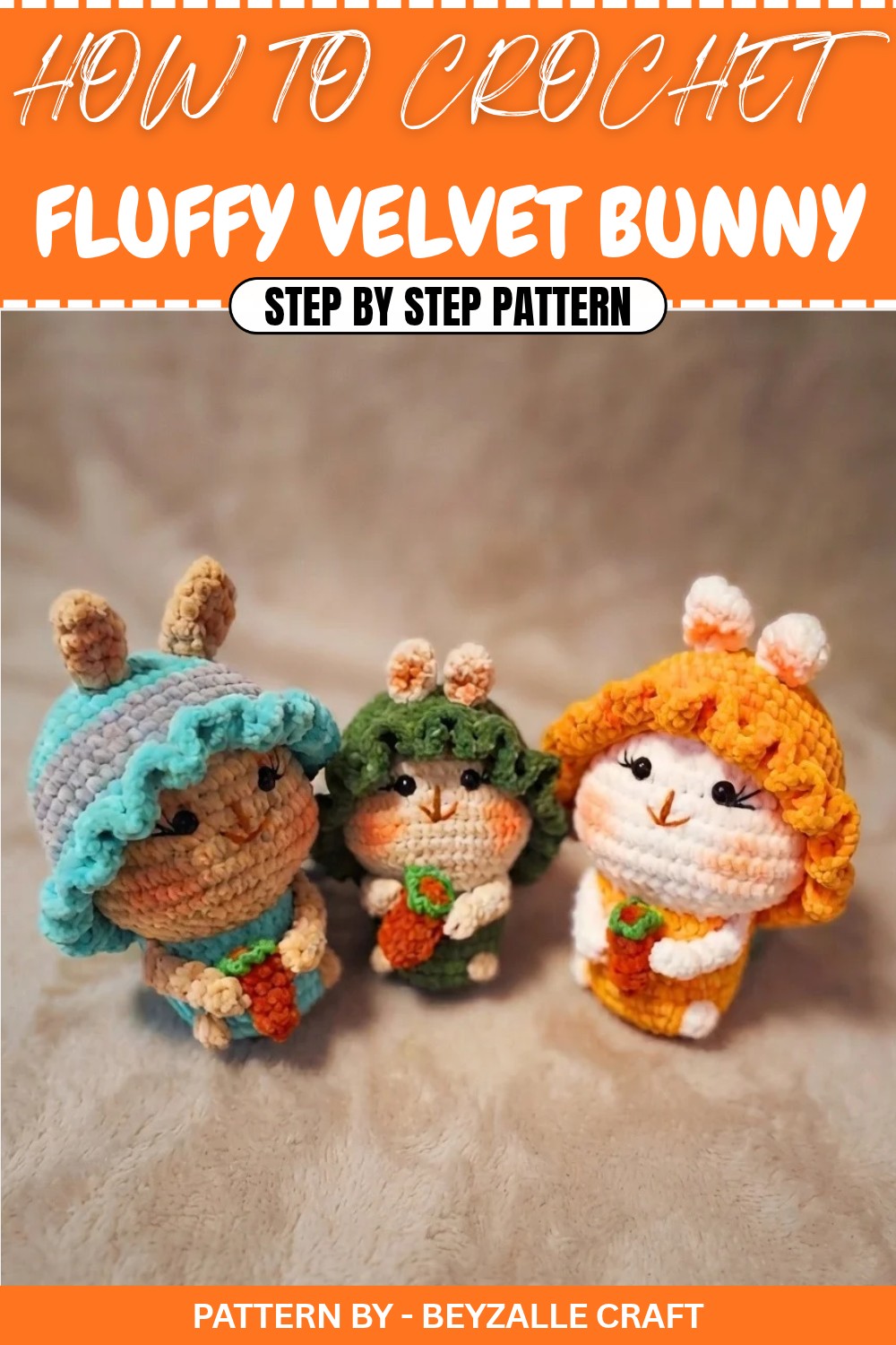 Free Crochet Fluffy Velvet Bunny Pattern