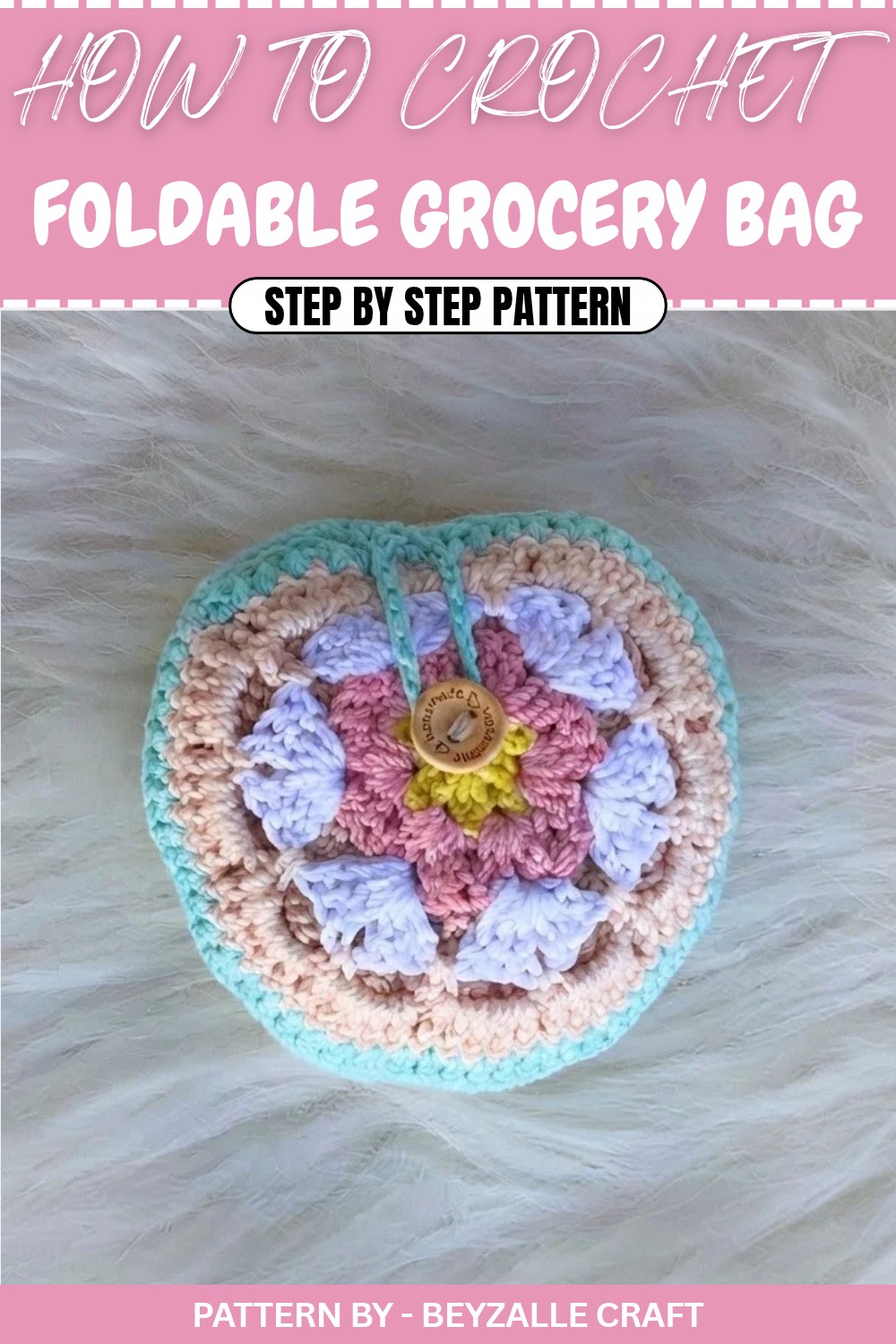 Free Crochet Foldable Grocery Bag Pattern