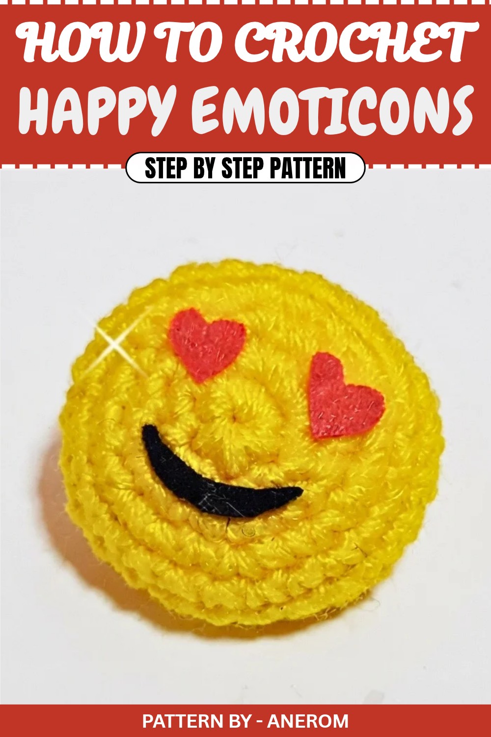 Free Crochet Happy Emoticons Pattern