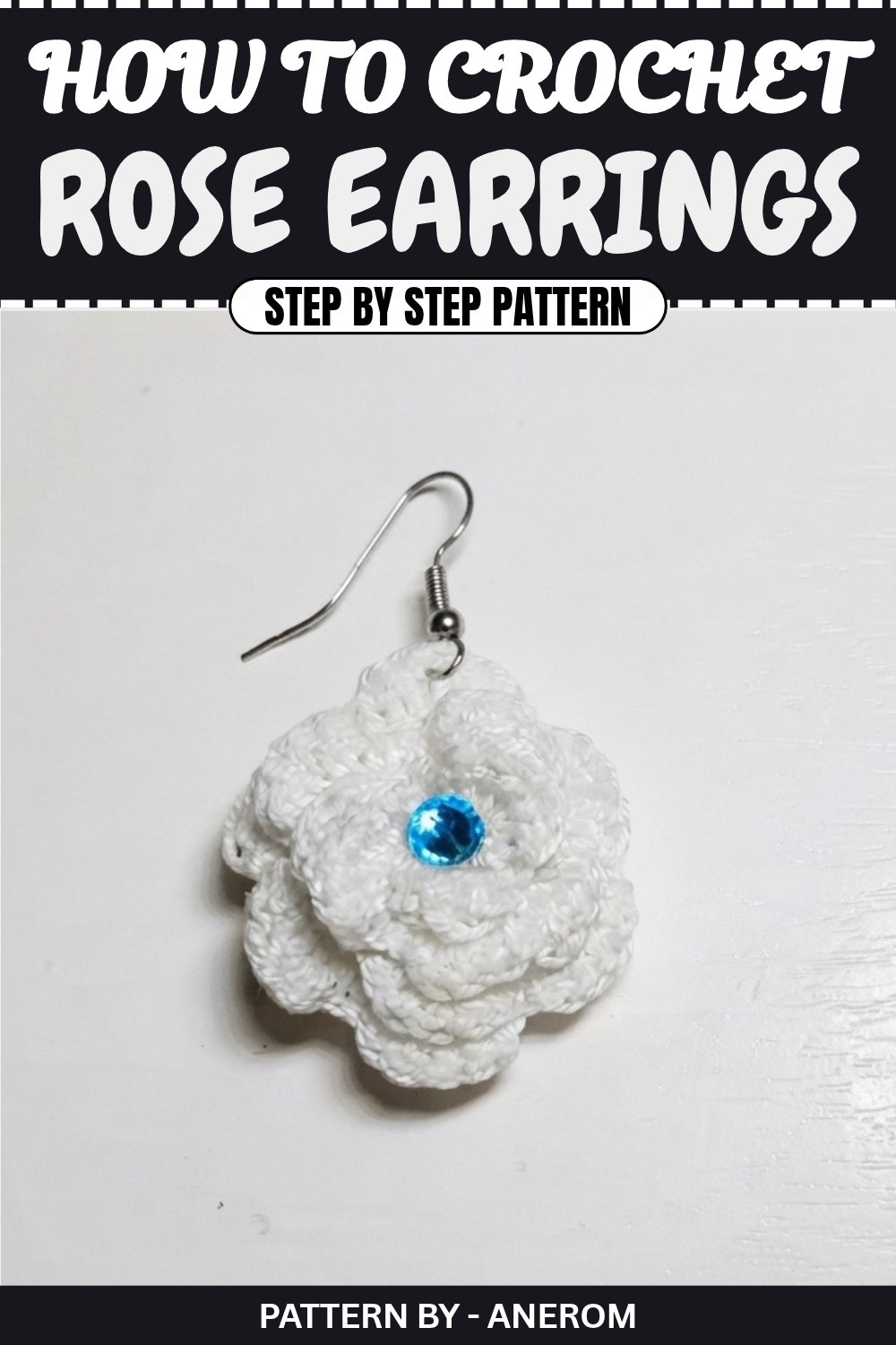 Free Crochet Rose Earrings Pattern
