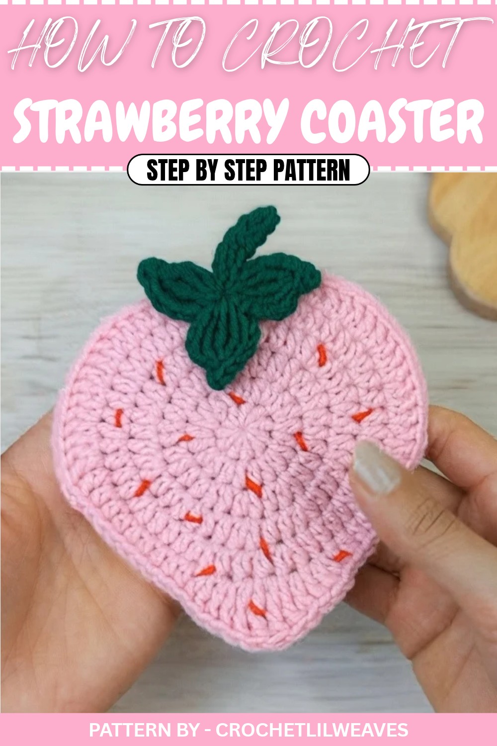 Free Crochet Strawberry Coaster Pattern
