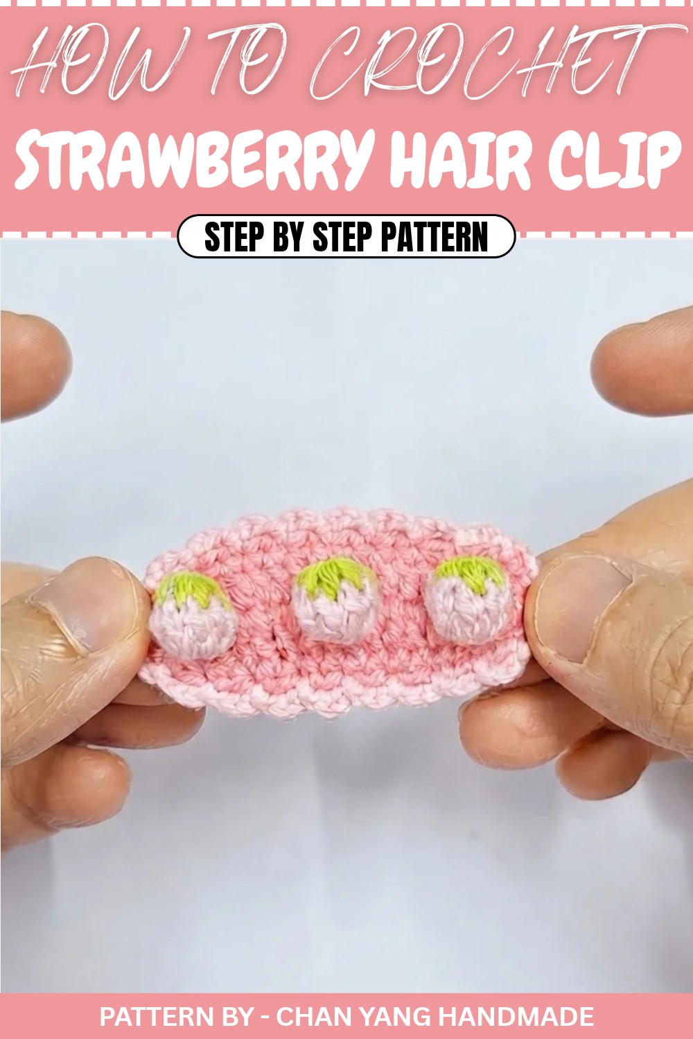Free Crochet Strawberry Hair Clip Pattern