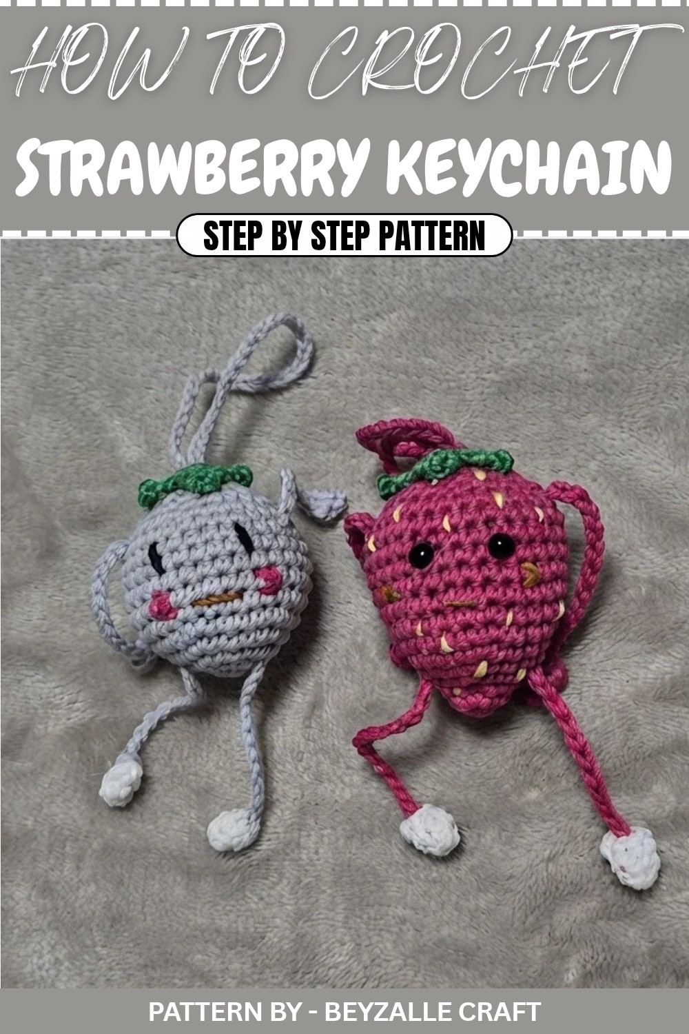 Free Crochet Strawberry Keychain Pattern