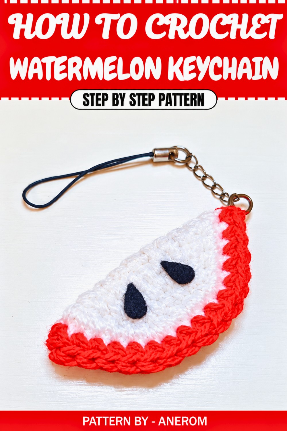 Free Crochet Watermelon Keychain Pattern