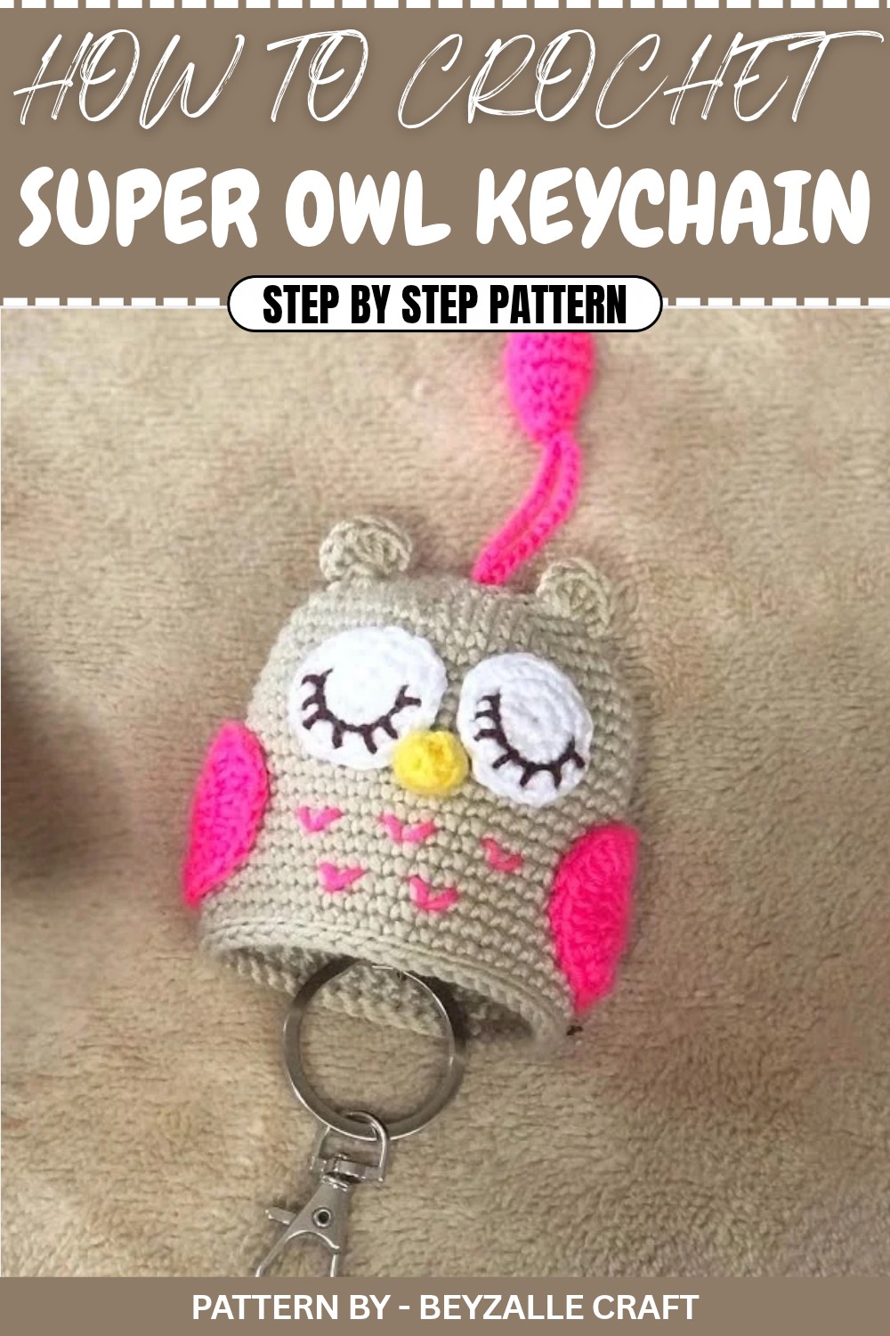 Free Super Crochet Owl Keychain Pattern