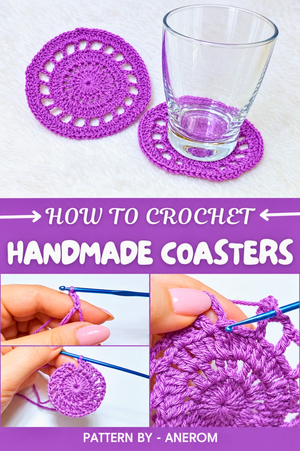 Handmade Crochet Coasters Pattern