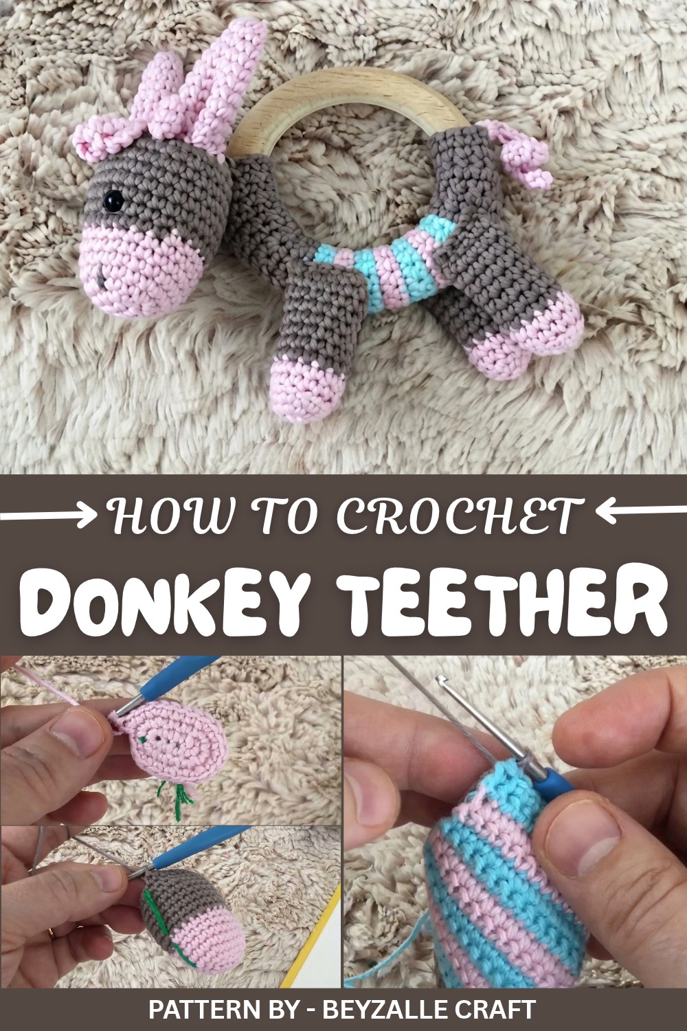 Quick Crochet Donkey Teether Pattern