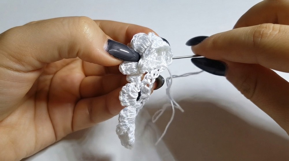 Quick Crochet Rose Earrings Pattern 5